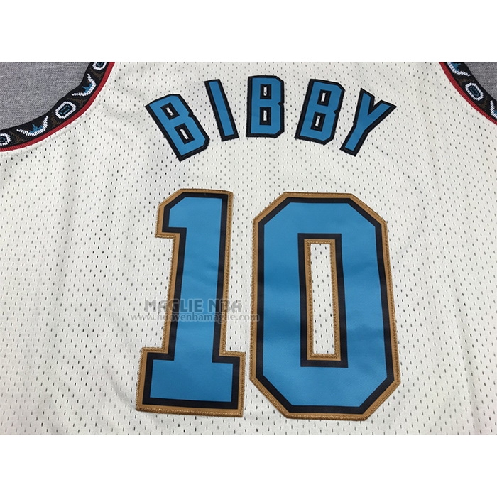 Maglia
 Mike Bibby NO 10 Memphis Grizzlies Mitchell & Ness Chainstitch Crema
